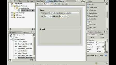 NetBeans GUI Builder: Inserting Components