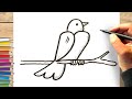 Comment dessiner un oiseau avec le chiffre 2
