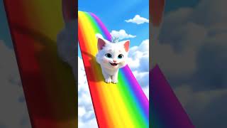 Princess Cat Sliding Down a Rainbow 🌈👑 #shorts #cat #viral