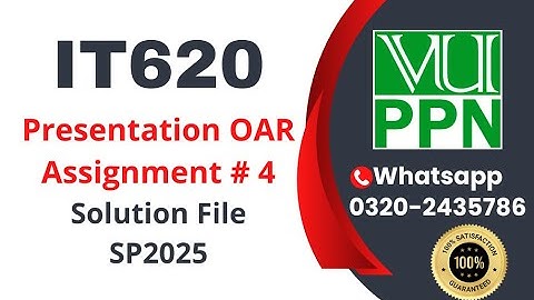 IT620 Assignment 4 solution 2025 Presentation OAR #it620
