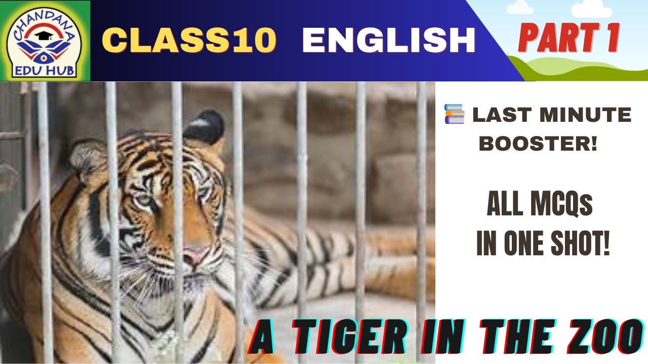 SEBA Class 10 English - A Tiger in the Zoo MCQs🔥