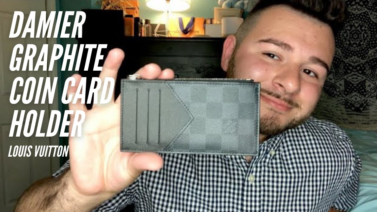 REVIEW  LOUIS VUITTON DAMIER GRAPHITE COIN CARD HOLDER 