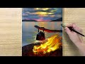 How to Paint a Camping / Acrylic Painting / Daily Challenge #136 / 아크릴화