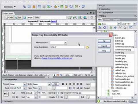 Dreamweaver Tutorial - Creating a basic Webpage