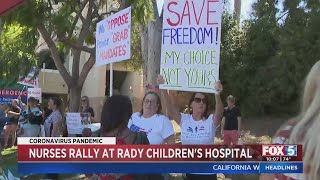 Unvaccinated Health Care Workers At Rady Children's Hospital Rally For Their Jobs