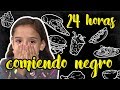 24 horas comiendo negro 🖤 24 horas comiendo de un solo color