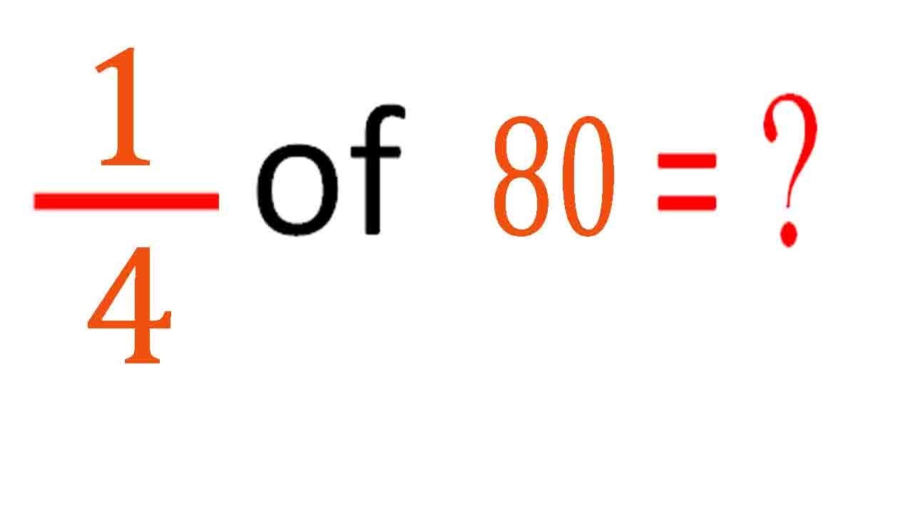 か*ち様 YUMING Back to The First Half of 80 MULTIPLY fraction with integer one fourth(1/4) of 80 (1/4 of 80