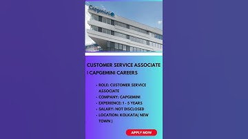 Customer Service Associate | Capgemini Careers  Link in Description #shorts #job #capgemini