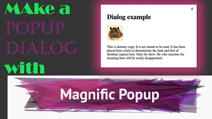 How to implement Magnific Popup in HTML? In this video I will show you how to use this jQuery Plugin