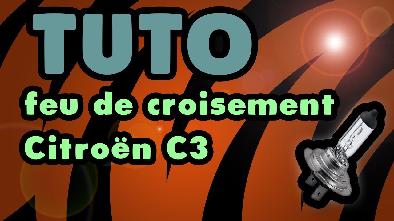 TUTO remplacer ampoule feu de croisement Citroën C3 (how to change C3's  headlight bulb) - YouTube