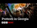 Georgia thousands protest against new bill  bbc news