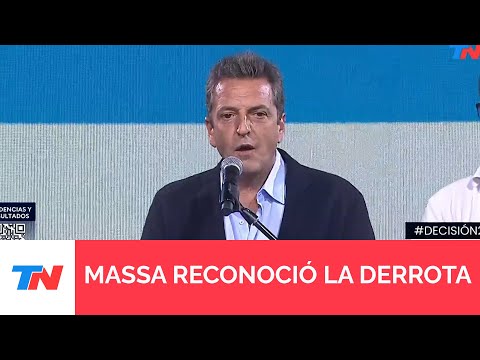 Sergio Massa reconoció la derrota y Javier Milei es el presidente electo: "Le deseo mucha suerte"