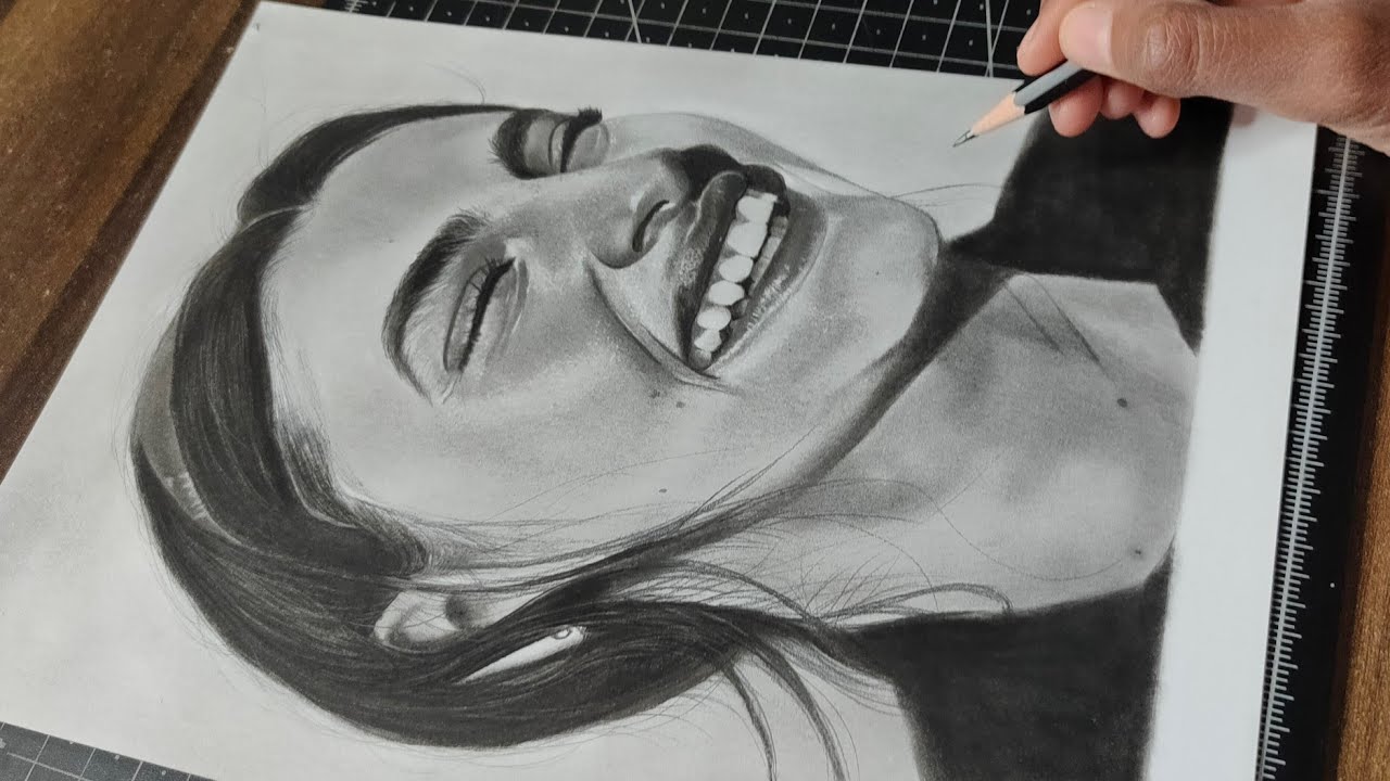 Drawing - Hyper relastic portrait. How to draw hyper relastic drawing. 