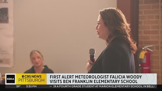 First Alert Meteorologist Falicia Woody visits Ben Franklin Elementary School