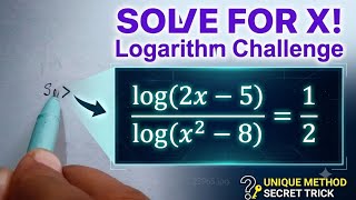 An Interesting Logarithm Problem | Solve for x  | Logarithm Challenge| #IMOAlgebraSolutions #viral 