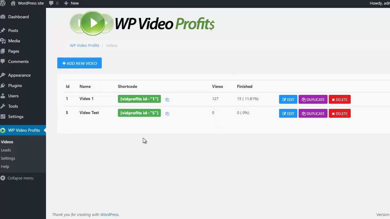 WP Video Profits Help - Creating a Video
