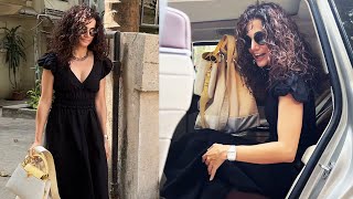 Taapsee Pannu Spotted Post Salon Session At Kromakay Salon Juhu