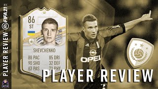 BEST ICON STRIKER UNDER 600K ? 86 BASE ICON ANDRIY SHEVCHENKO PLAYER REVIEW! FIFA 21 ULTIMATE TEAM