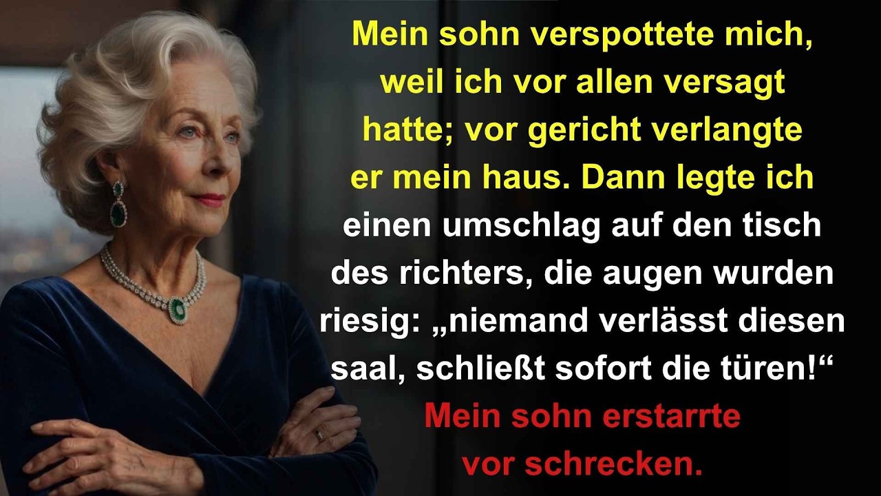 Mein Sohn forderte mein Haus vor Gericht. Ich reichte dem Richter einen Umschlag – Minuten später stand die Polizei im Saal. Ich bin Martha. Nach dem Tod meines Mannes baute ich alles auf:...