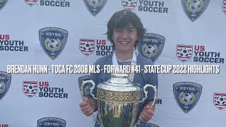 Brendan Hunn - Toca FC 2008 MLS - Kansas State Cup 2022 Champions