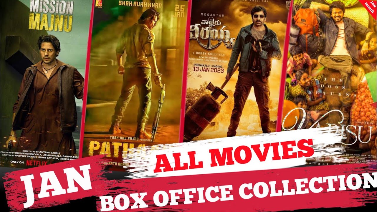 January picks|all hindi movies box office collection|Pathan,mission majnu,varisu,waltair veerayya.