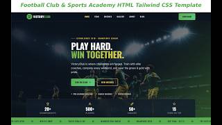 Best Football Club Website Template 2026 | VictoryClub HTML + Tailwind CSS