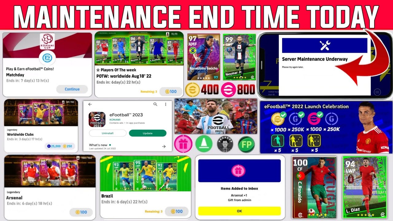 MAINTENANCE END TIME TODAY IN EFOOTBALL 2022 MOBILE MAINTENANCE END