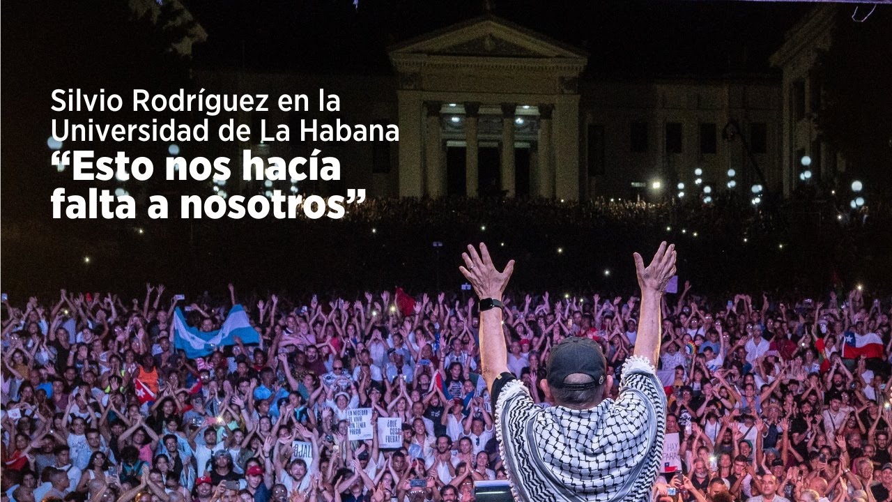 Silvio Rodríguez en la Universidad de La Habana: 