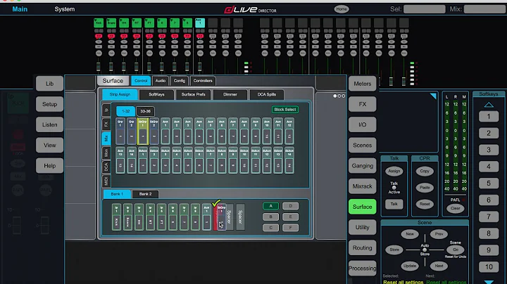 Allen & Heath dLive custom fader setup