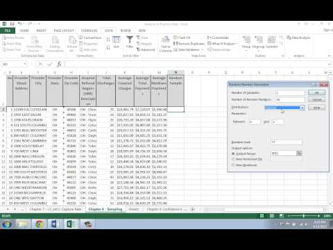 Random Number Selection in Excel Data Analysis Tool