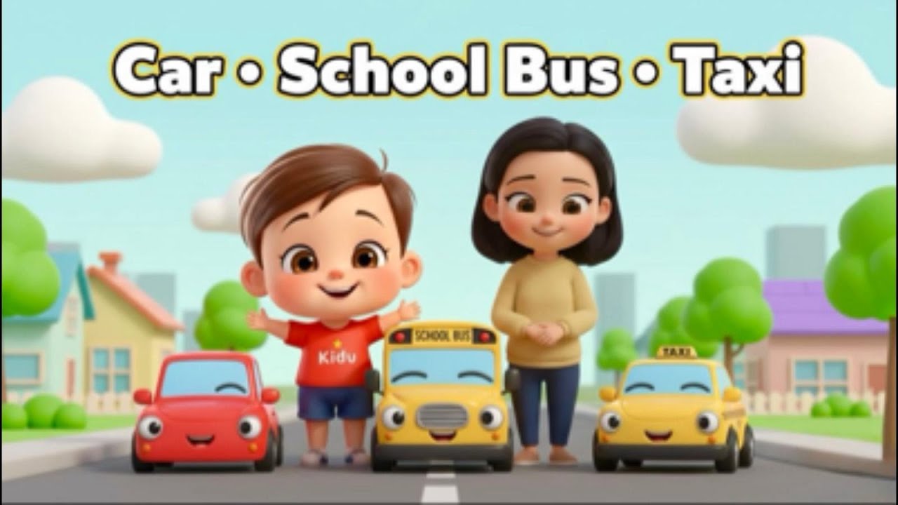 Transport Vehicles Song | Car School Bus Taxi | Kids Learning Video | Toddlers