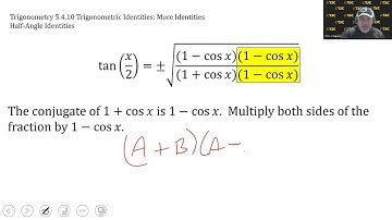 Trigonometry Video 5.4.10 - Half Angle-Identities