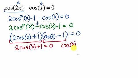 Solve trig equation using double angle and factoring