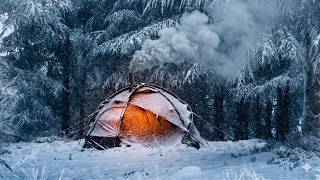 🔴 LIVE | 24-Hour Continuous Winter Soundscape - Hot Tent, Heavy Snow & Cozy Wood Stove
