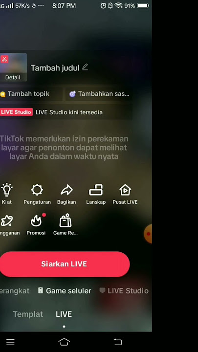 cara mengaktifkan fitur live game seluler di tiktok #shorts