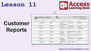Microsoft Access Beginner Level 01. Lesson 11. Customer Reports
