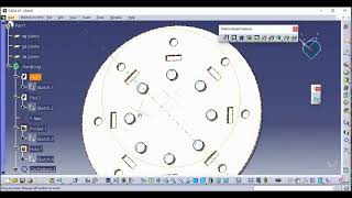Famous Circular Pattern in CATIA part design. Transformation features. Generative shap design Profile