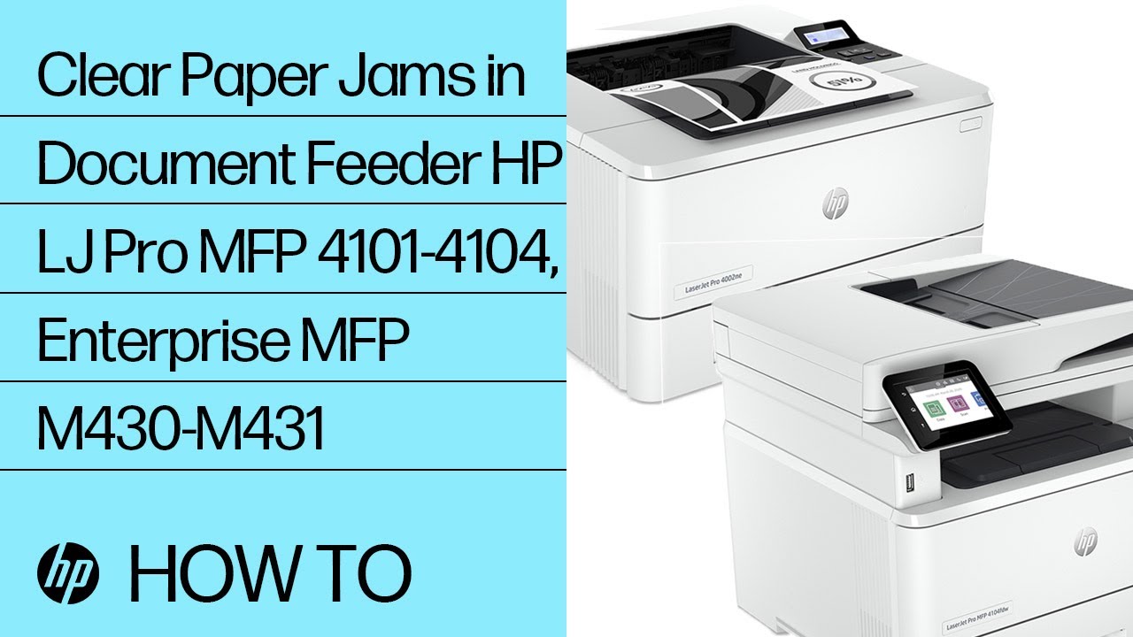 HP LaserJet Pro MFP 4101-4104 - Erreur de bourrage 31.13 dans le bac d' alimentation