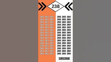 Brain Teaser Challenge: Can you spot the Hidden Number 238 in 5 Seconds?#oddoneout   #viral  #shorts