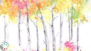 Easy How to Paint Aspen Trees In Watercolor - Welcome To Nana's