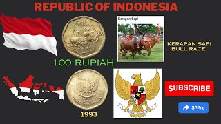 Republic of Indonesia 100 Rupiah coin. Mint Year 1993. Bull Race Coin.