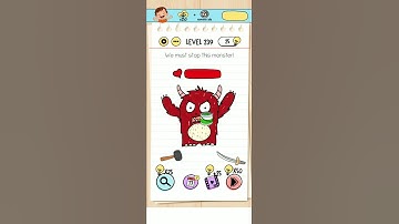 Brain test level 239 we must stop the monster! solution