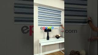 Açık Gri Siyah Pliseli Bambu Zebra Perde