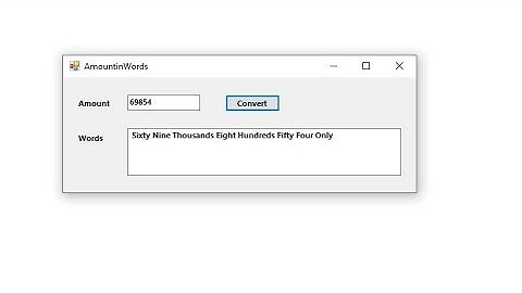 How to Convert amounts to words - VB.net