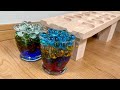 マーブルラン ASMR ♫ HABAウェーブスロープ2連 & 水入りグラス