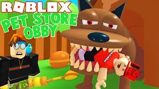 Roblox - ENGOLIDAS PELO CACHORRO GIGANTE (Escape the Pet Store Obby)