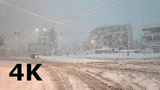 Χιόνια στο Χαλάνδρι / Snow in Chalandri 24-25/01/2022 - Κακοκαιρία &quot;Ελπίς&quot; (4K Athens Snow)
