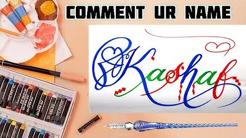 Kashaf Name Signature Calligraphy Status | How to Draw, Cursive Calligraphy with Cut Marker