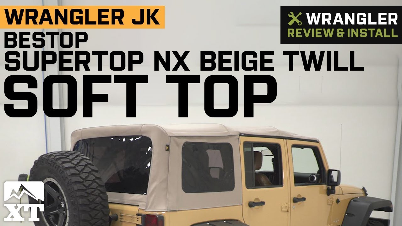 Jeep Wrangler JK Bestop Supertop NX Beige Twill Soft Top (2007-2018 4 Door)  Review & Install - YouTube