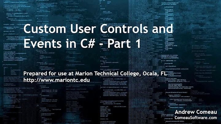 C# Custom User Controls and Events - Part 1